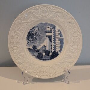 Vintage Wedgewood Duke University Blue Union And Auditorium Centennial Plate